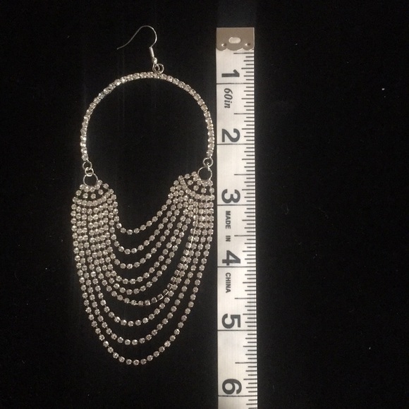 Bling Drape Rhinestone New Year’s Eve Earrings!!! - Picture 3 of 5